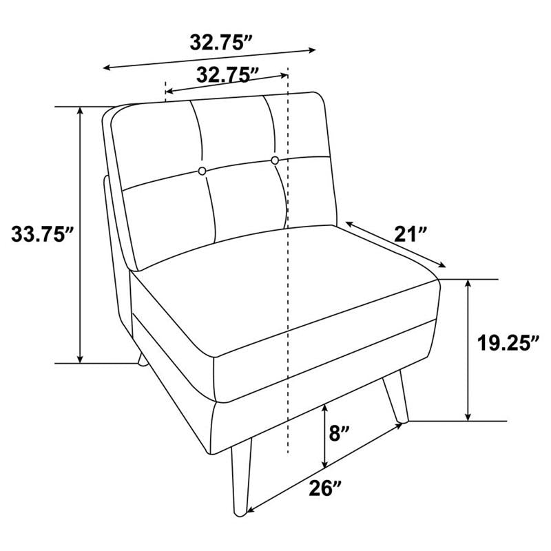 Churchill Button Tufted Armless Chair Grey (551302)