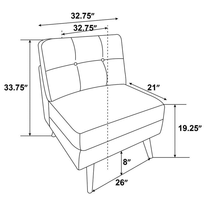 Churchill Button Tufted Armless Chair Grey (551302)