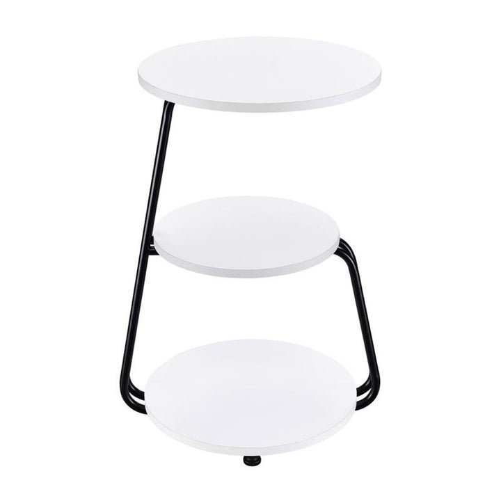 Hilly 3-tier Round Side Table White and Black (930071)