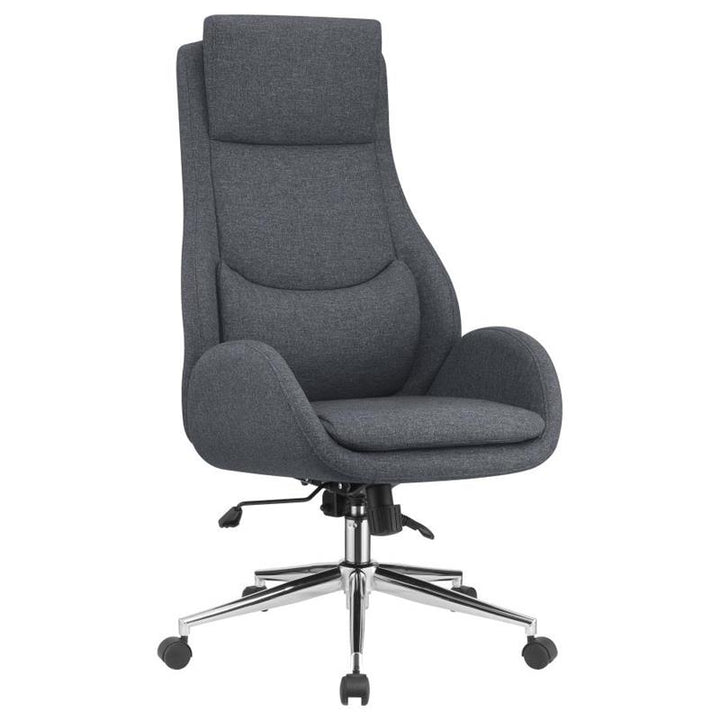 Cruz Upholstered Office Chair with Padded Seat Grey and Chrome (881150)