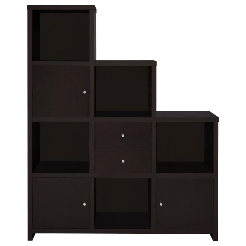 Spencer Bookcase with Cube Storage Compartments Cappuccino (801170)