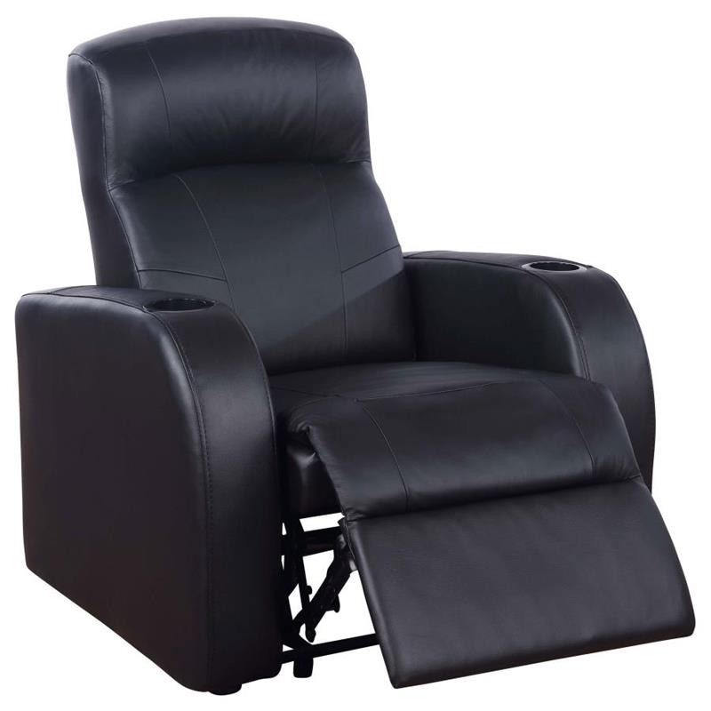 Cyrus Home Theater Upholstered Recliner Black (600001)