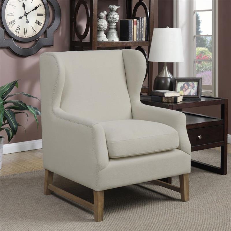 Fleur Wing Back Accent Chair Cream (902490)