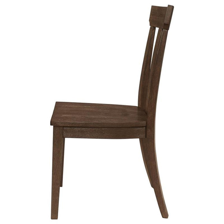 Reynolds Slat Back Dining Side Chair Brown Oak (Set of 2) (107592)