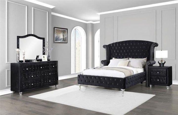 Deanna 4-piece Eastern King Bedroom Set Black (206101KE-S4)