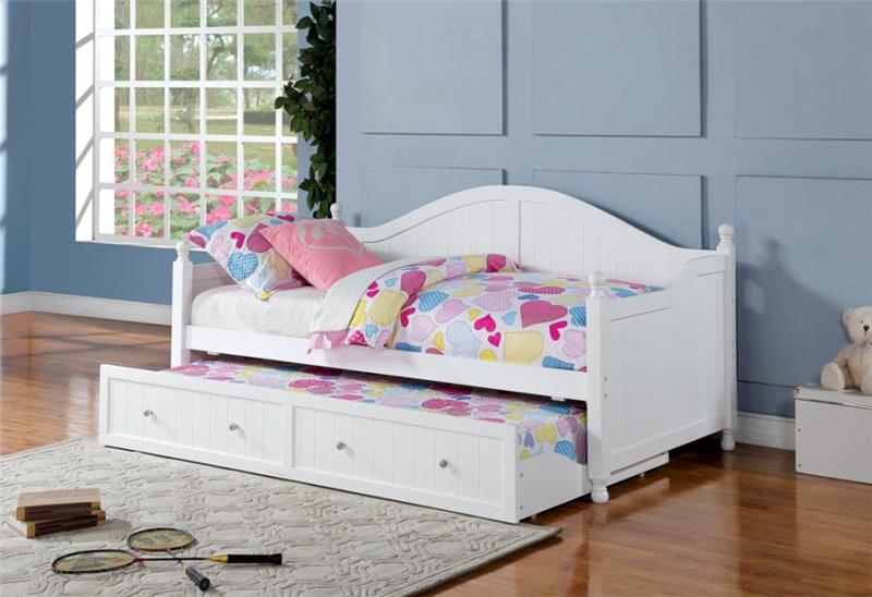 Julie Ann Twin Daybed with Trundle White (300053)