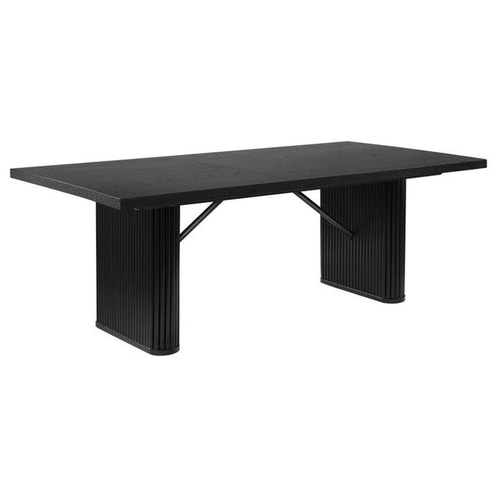 Catherine Rectangular Double Pedestal Dining Table Black (106251)
