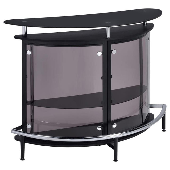 Amarillo 2-tier Bar Unit Black and Chrome (101065)