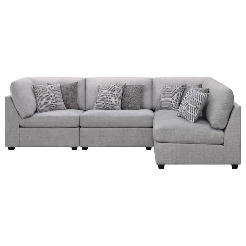 Cambria 4-piece Upholstered Modular Sectional Grey (551511-S4B)