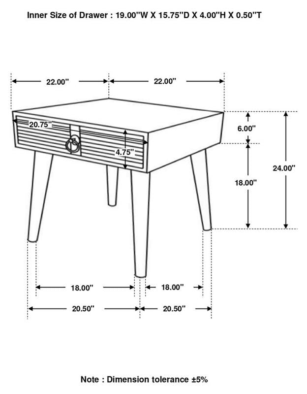 Zabel Square 1-drawer End Table Natural (724257)