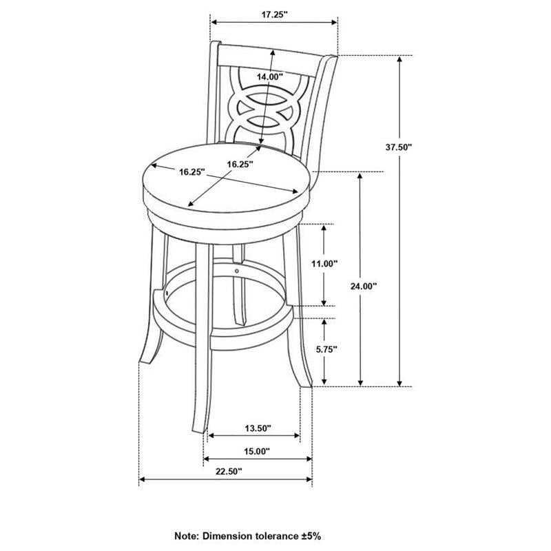 Calecita Swivel Counter Height Stools with Upholstered Seat Cappuccino (Set of 2) (101929)