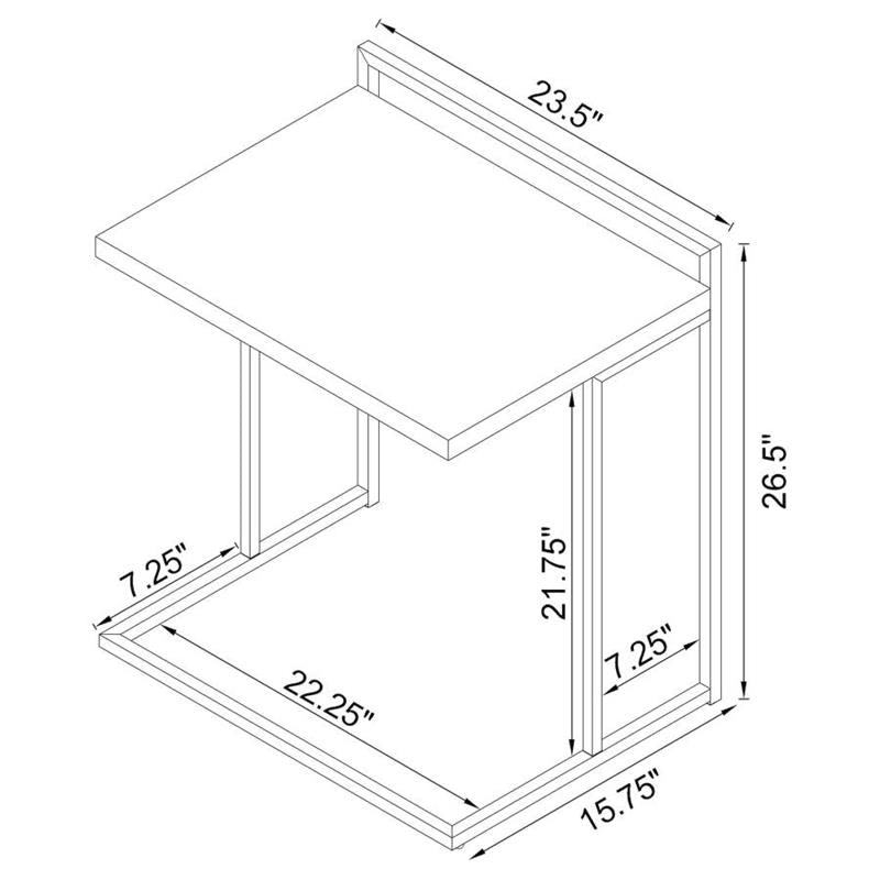 Dani Rectangular Snack Table with Metal Base (936120)