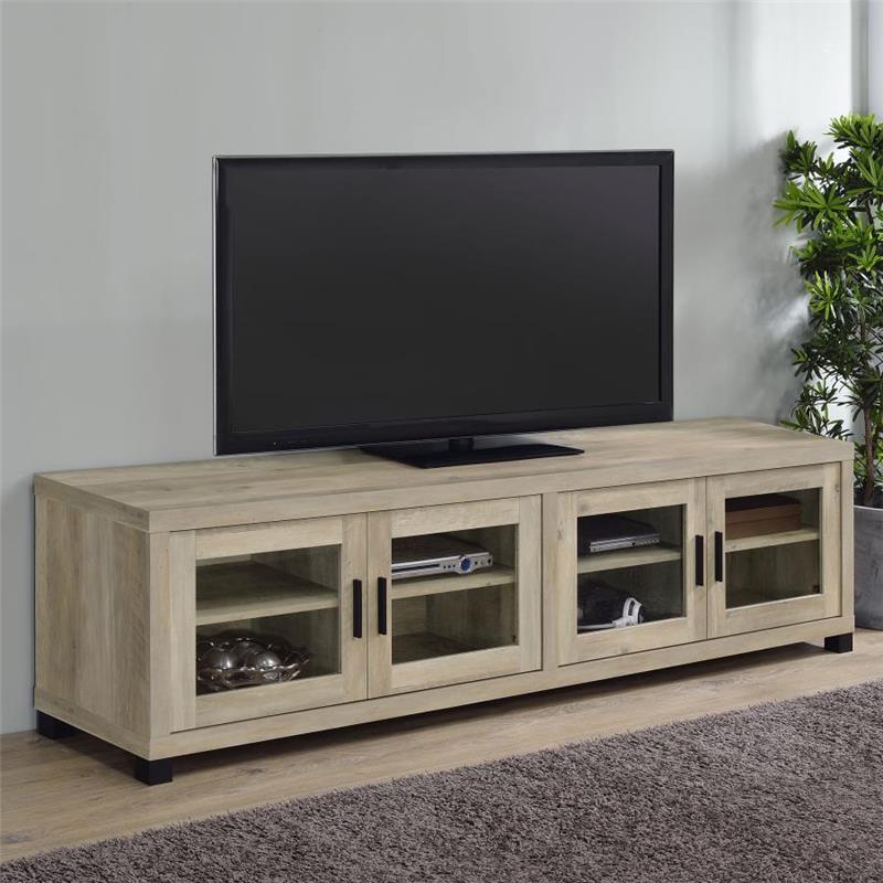 Sachin Rectangular TV Console with Glass Doors (736283)