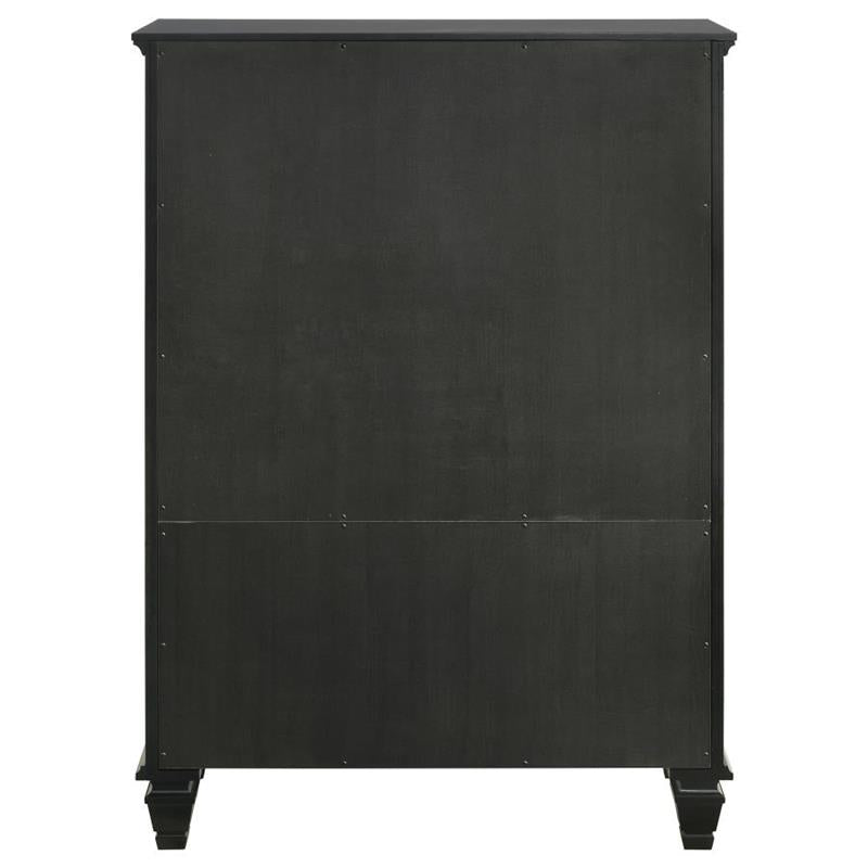 Sandy Beach Door Chest with Concealed Storage Black (201328)