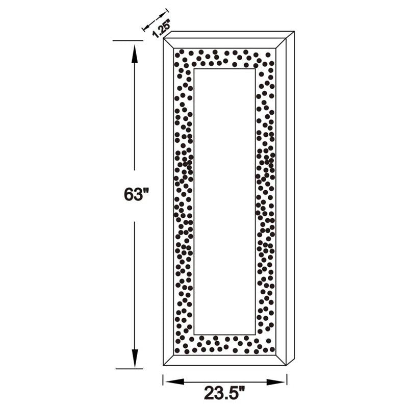 Valerie Crystal Inlay Rectangle Floor Mirror (961636)