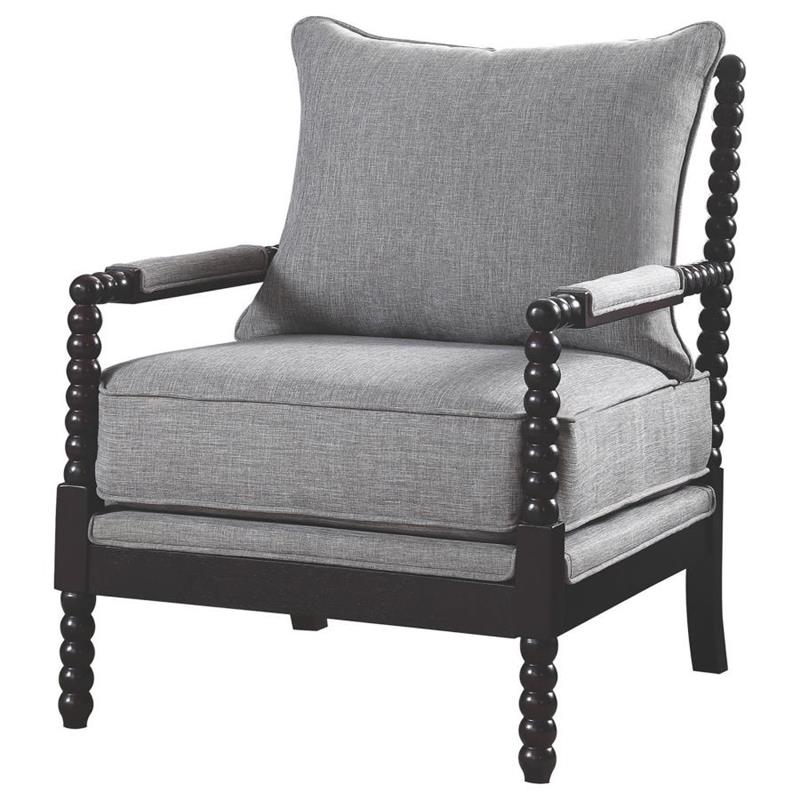 Blanchett Cushion Back Accent Chair Grey and Black (903824)