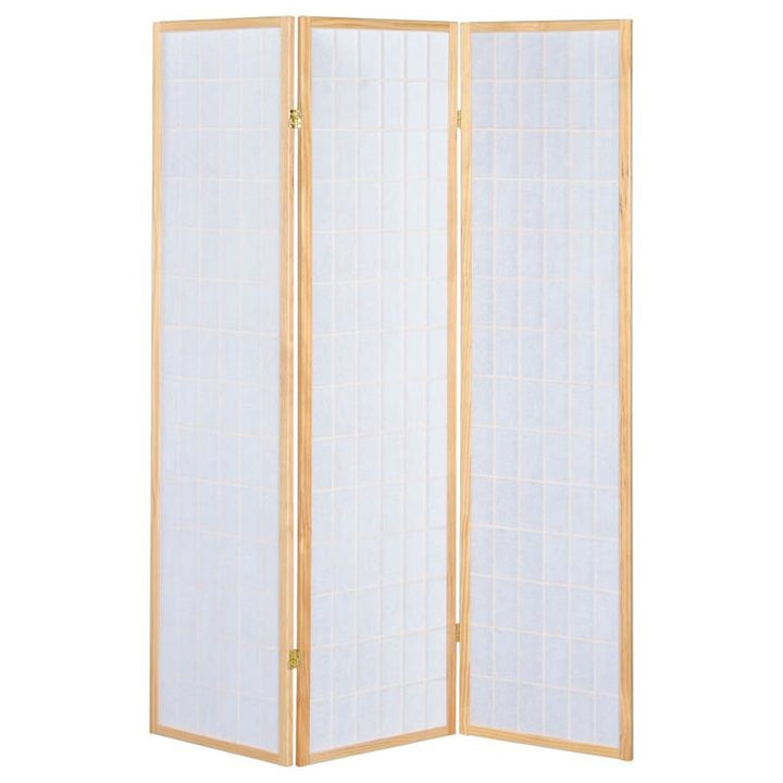 Carrie 3-panel Folding Screen Natural and White (4621)