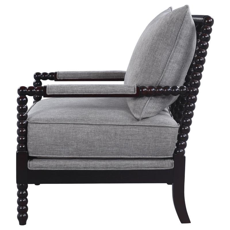 Blanchett Cushion Back Accent Chair Grey and Black (903824)