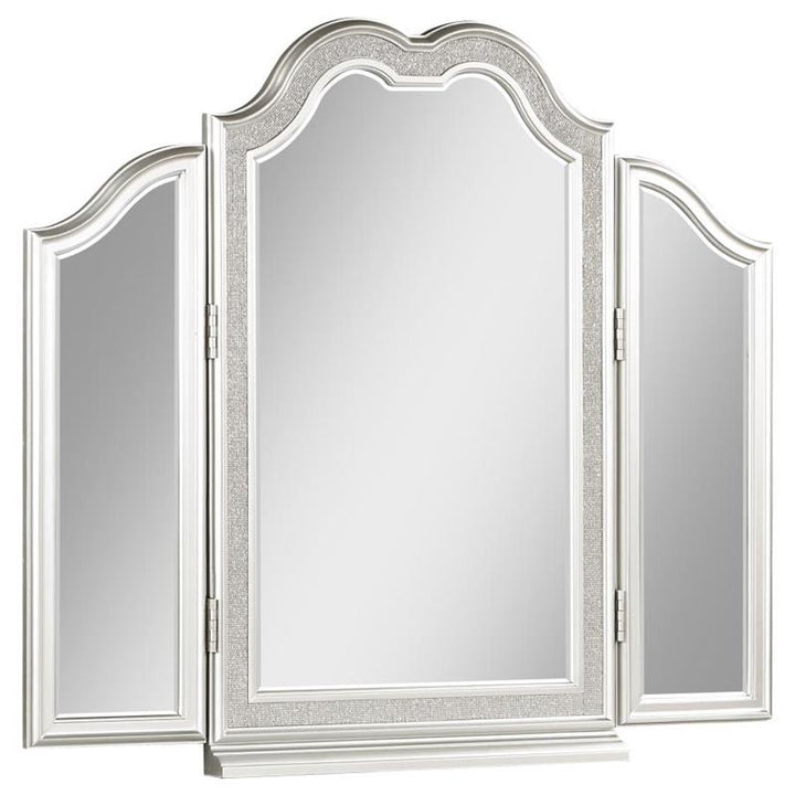 Evangeline Vanity Mirror with Faux Diamond Trim Silver (223398)