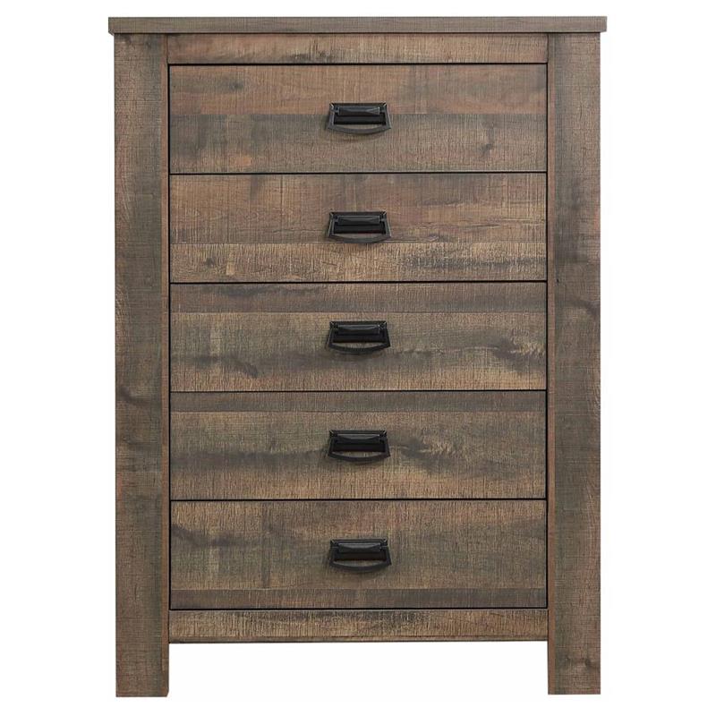 Frederick 5-drawer Chest Weathered Oak (222965)