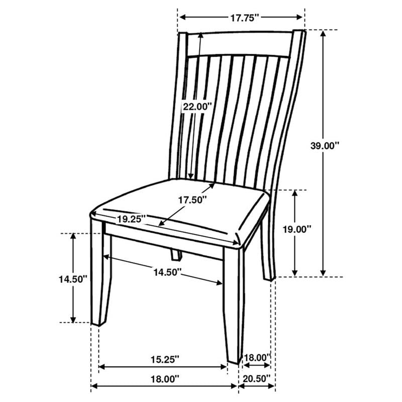 Nogales Slat Back Side Chairs Coastal Grey (Set of 2) (109812)