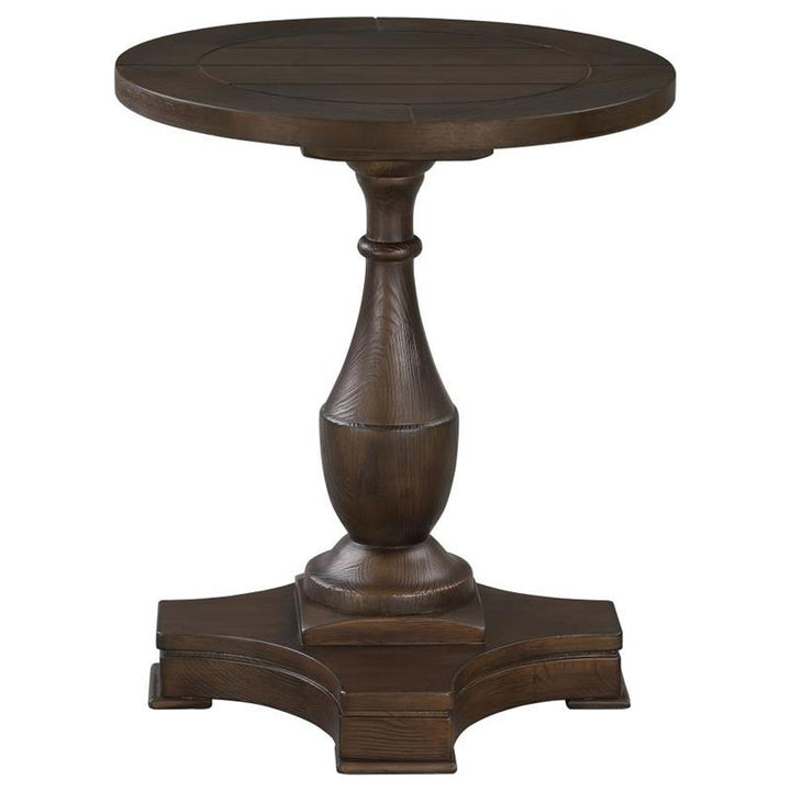 Morello Round End Table with Pedestal Base Coffee (753447)