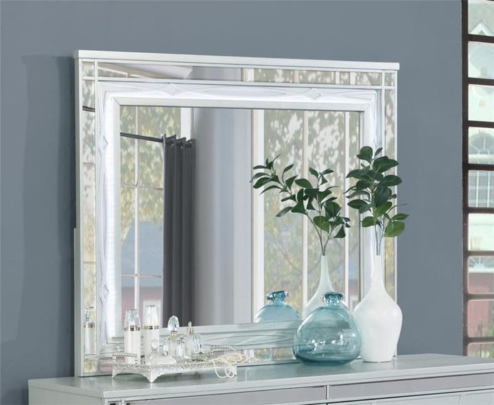 Gunnison Dresser Mirror with LED Lighting Silver Metallic (223214)