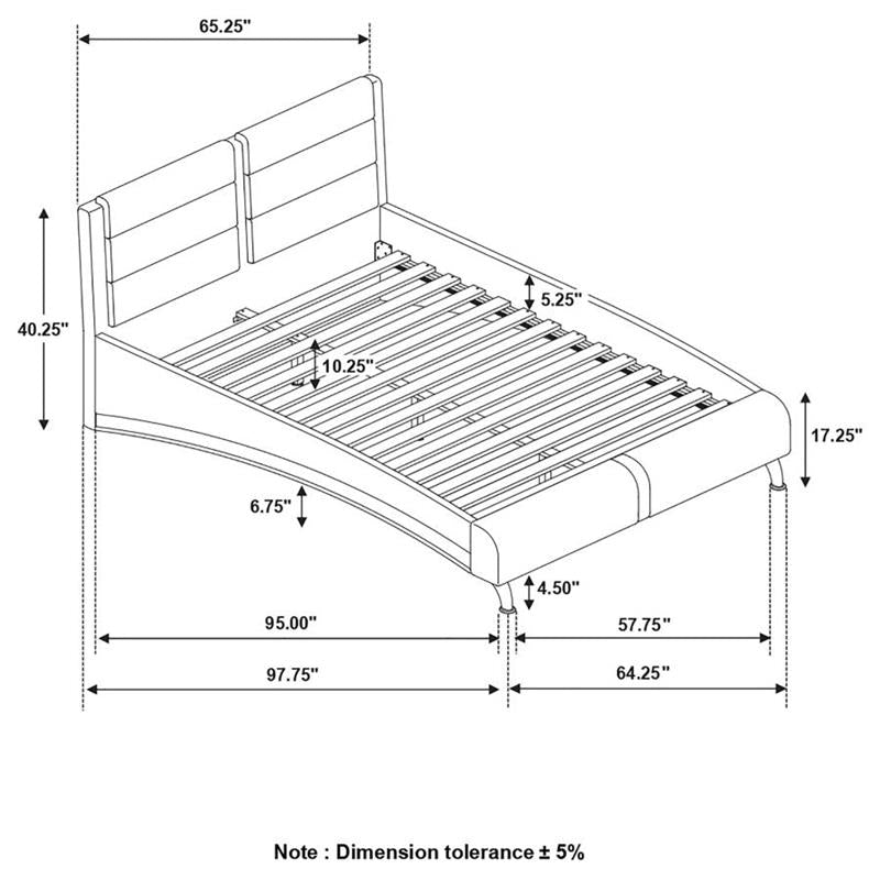 Jeremaine Queen Upholstered Bed Black (300350Q)