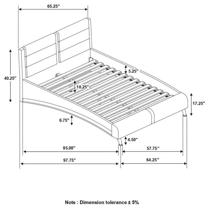 Jeremaine Queen Upholstered Bed Black (300350Q)