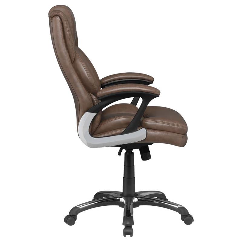 Nerris Adjustable Height Office Chair with Padded Arm Brown and Black (881184)