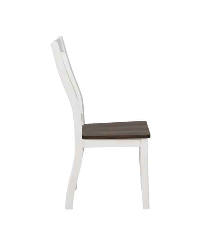 Kingman Slat Back Dining Chairs Espresso and White (Set of 2) (109542)