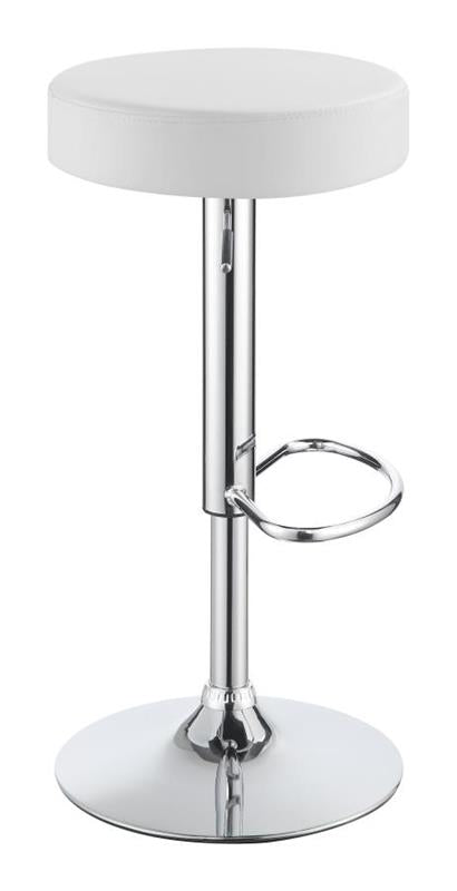 Ramses Adjustable Backless Bar Stool Chrome and White (102550)