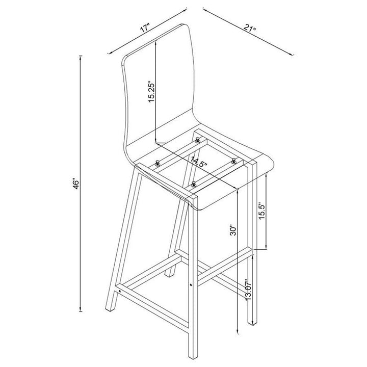 Tolbert 5-piece Bar Set with Acrylic Chairs Clear and Chrome (104873-S5)