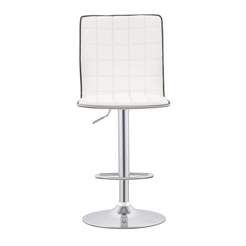 Ashbury Upholstered Adjustable Bar Stools White and Chrome (Set of 2) (122089)