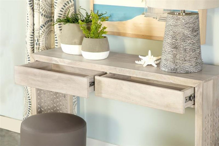 Rickman Rectangular 2-drawer Console Table White Washed (959543)