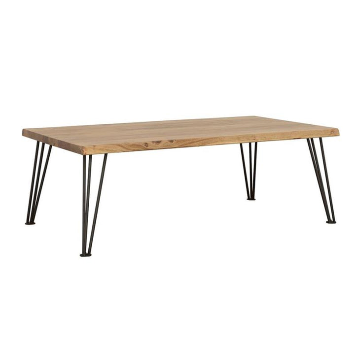 Zander Coffee Table with Hairpin Leg Natural and Matte Black (723498)