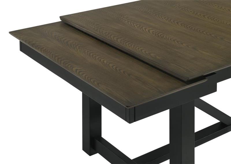 Malia Rectangular Dining Table with Refractory Extension Leaf Black (122341)