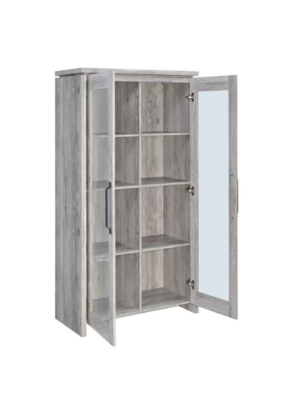 Alejo 2-door Tall Cabinet Grey Driftwood (950783)