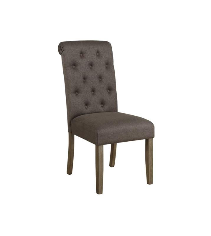 Balboa Tufted Back Side Chairs Rustic Brown and Grey (Set of 2) (193172)