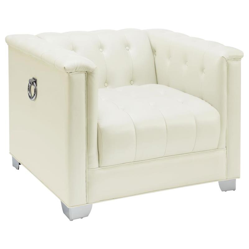 Chaviano 3-piece Upholstered Tufted Sofa Set Pearl White (505391-S3)