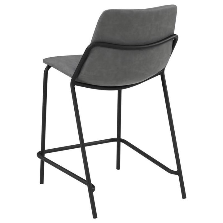 Earnest Solid Back Upholstered Counter Height Stools Grey and Black (Set of 2) (183452)