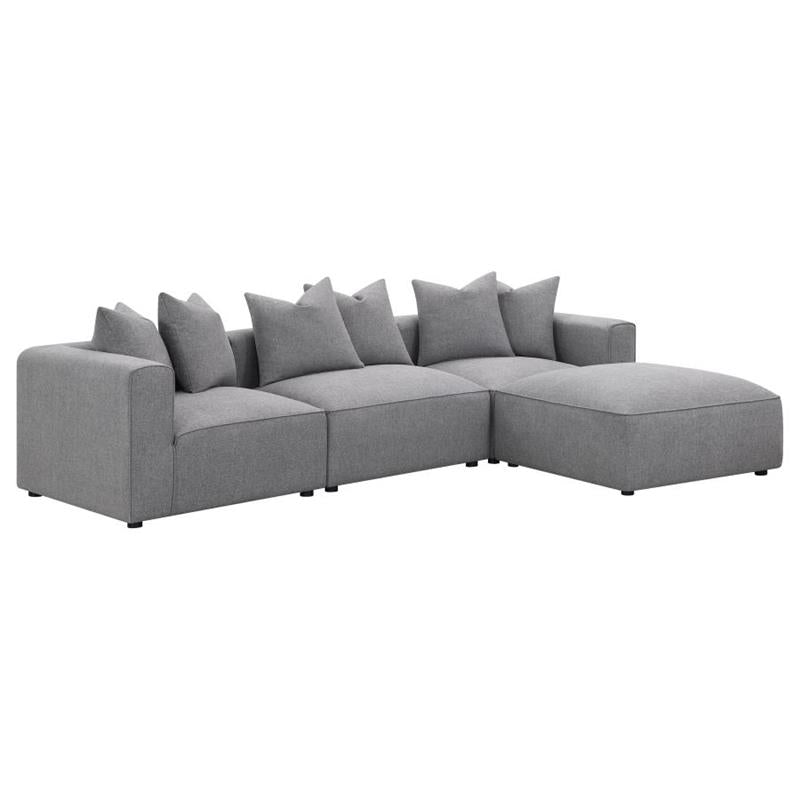 Jennifer Square Upholstered Ottoman Grey (551596)