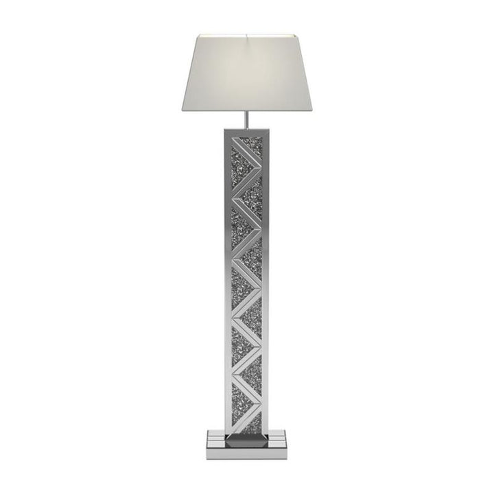 Carmen Geometric Base Floor Lamp Silver (920140)