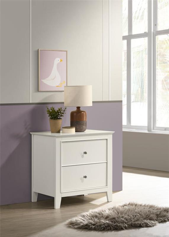 Selena 2-drawer Nightstand Cream White (400232)