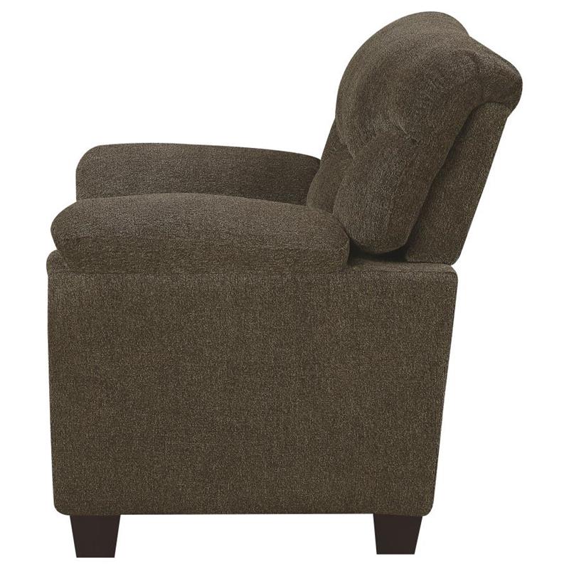 Clementine Upholstered Chair with Nailhead Trim Brown (506573)