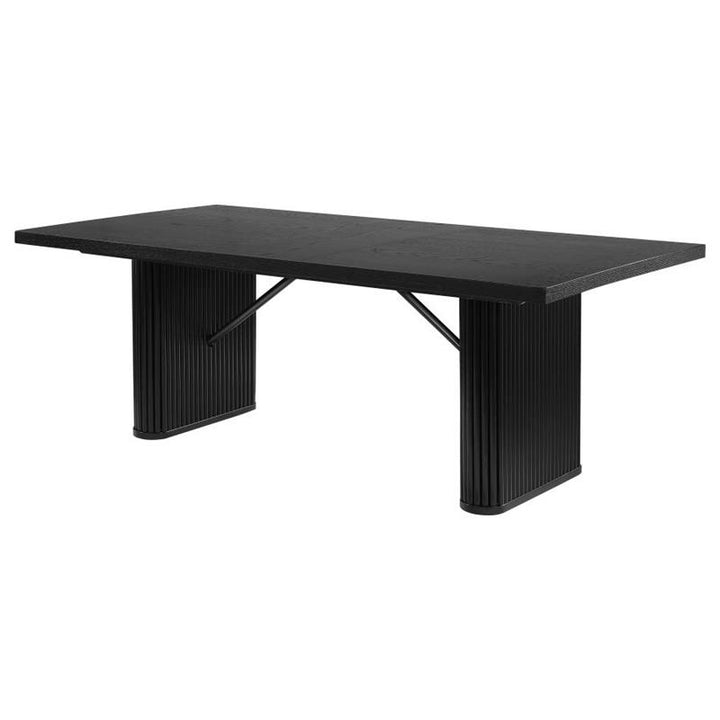Catherine Rectangular Double Pedestal Dining Table Black (106251)