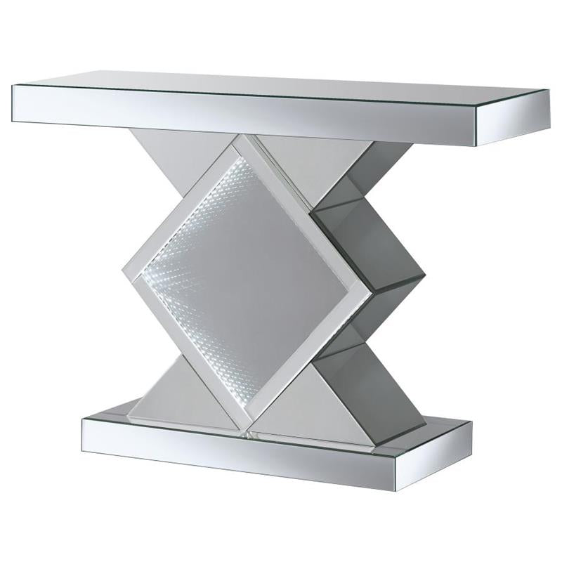 Moody Console Table with LED Lighting Silver (953333)