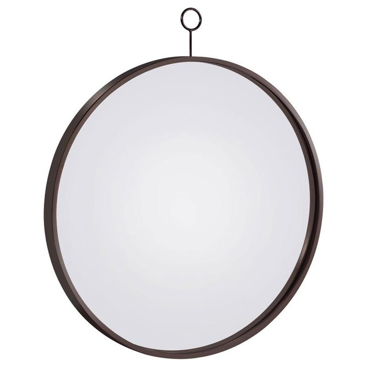 Gwyneth Round Wall Mirror Black Nickel (961495)