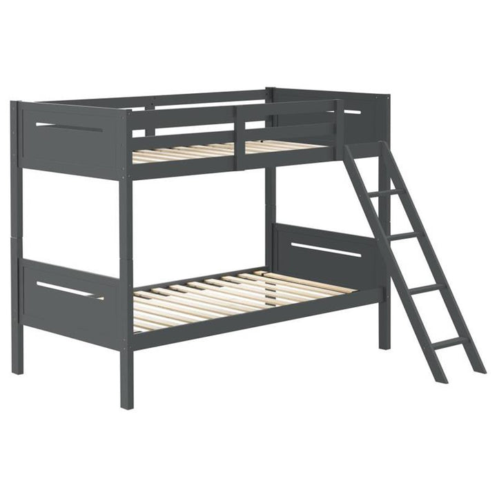 Littleton Twin Over Twin Bunk Bed Grey (405051GRY)