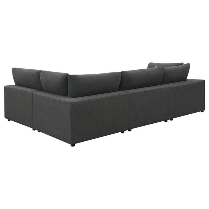 Serene 4-piece Upholstered Modular Sectional Charcoal (551324-SETA)